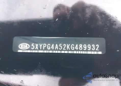 2019 Kia Sorento 3.3L Lx z USA, uszkodzony, nr VIN 5XYPG4A52KG489932